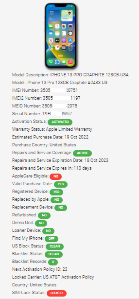 Apple iPhone 13 Pro Graphite 128GB (AT&T) A2483 image 10