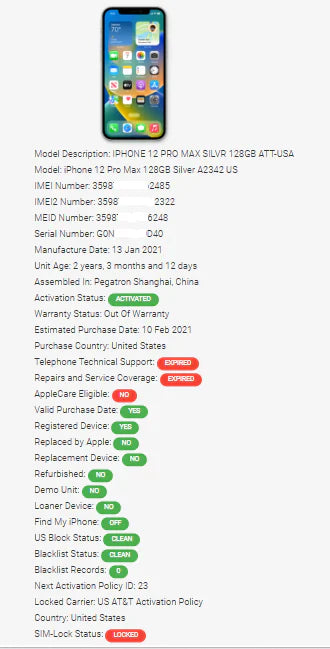 Apple iPhone 12 Pro Max Silver 128GB (AT&T) A2342 image 10