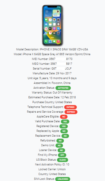Apple iPhone X Space Gray 64GB (Unlocked) A1865 image 10